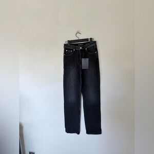 NWT $290 The Kooples Paisley black denim straight leg jeans
